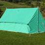 Scouting tent set up in a field